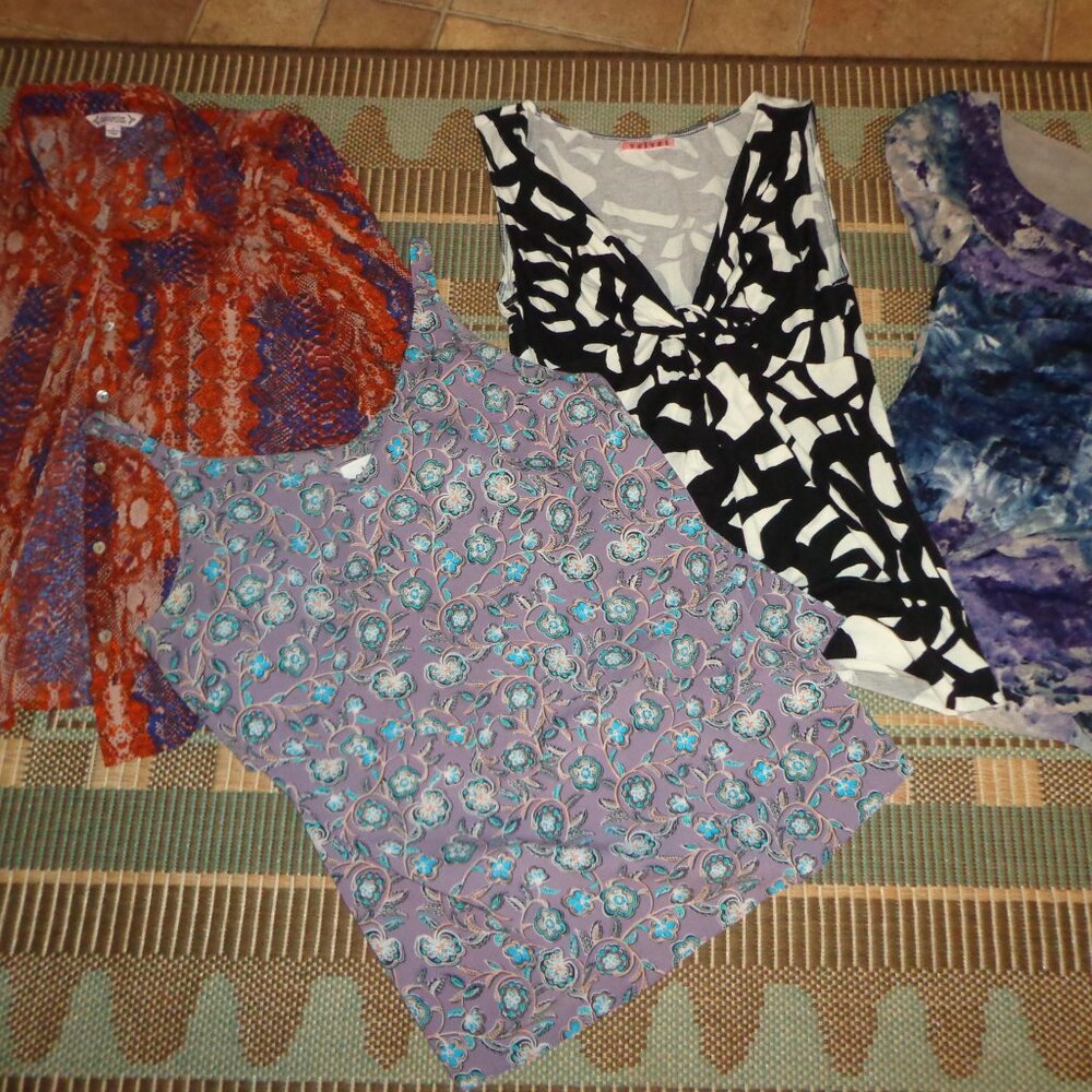 Lot of 4 Tops Blouse Tunic Size S